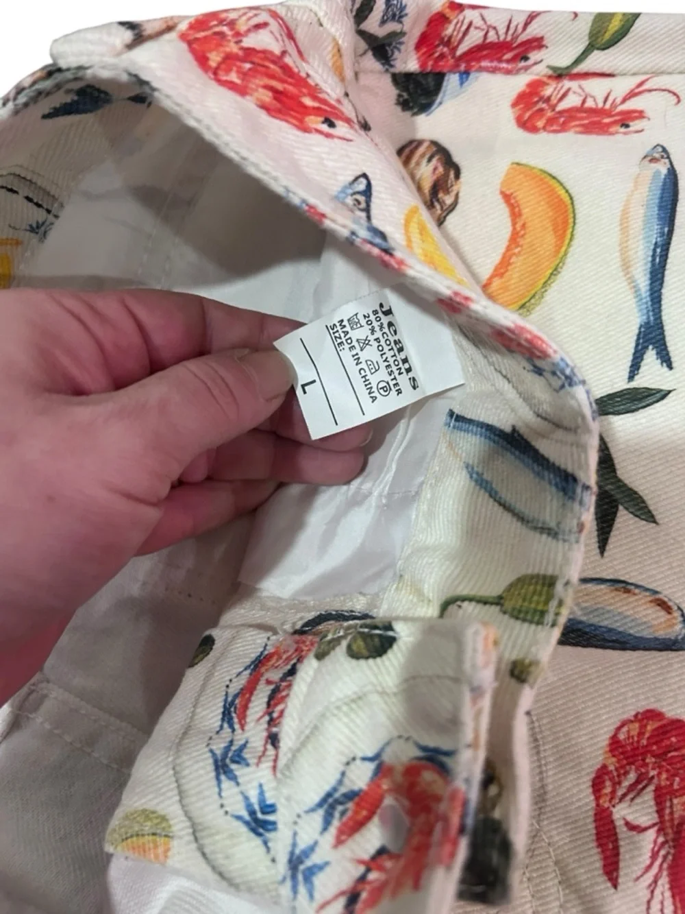 Italian summer Mediterranean wide leg tapas novelty print pants jeans - Picture 4 of 6